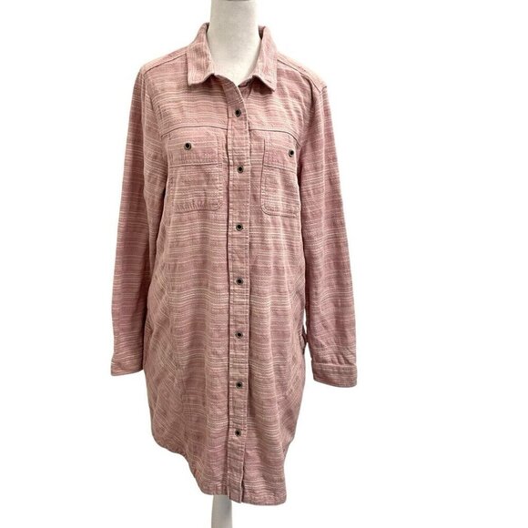 prAna Utility Craftsman Shirt Dress Long Sleeve Gorpcore Cotton Pink size XL - Picture 1 of 7